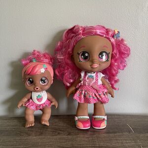 Kindi Kids Scented Sisters Preschool 10" Berri D'Lish & 6.5” Blossom Berry Dolls